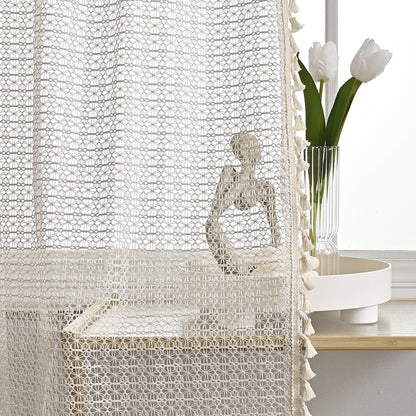 Elegant Sheer Curtain Beige Drapes