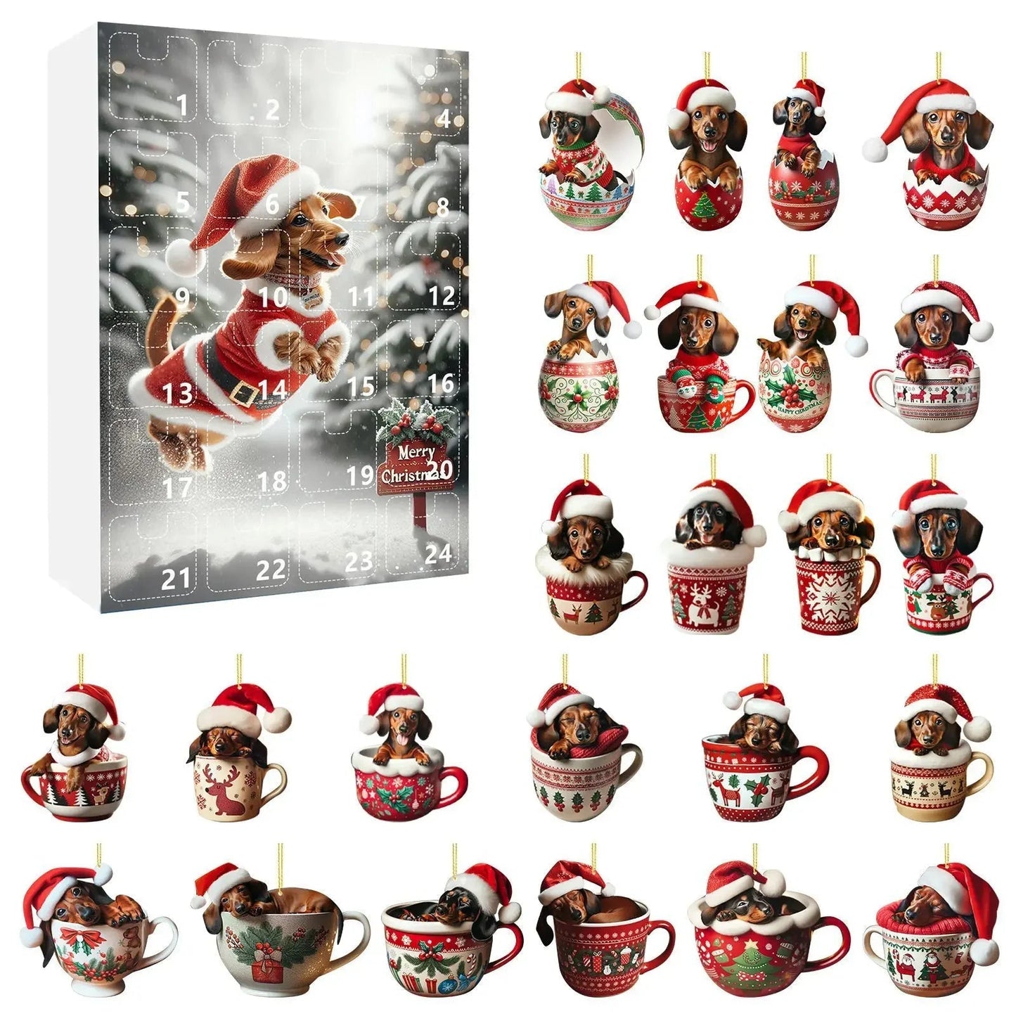 Fun Dog Themed Christmas Countdown Calendar - Fesara