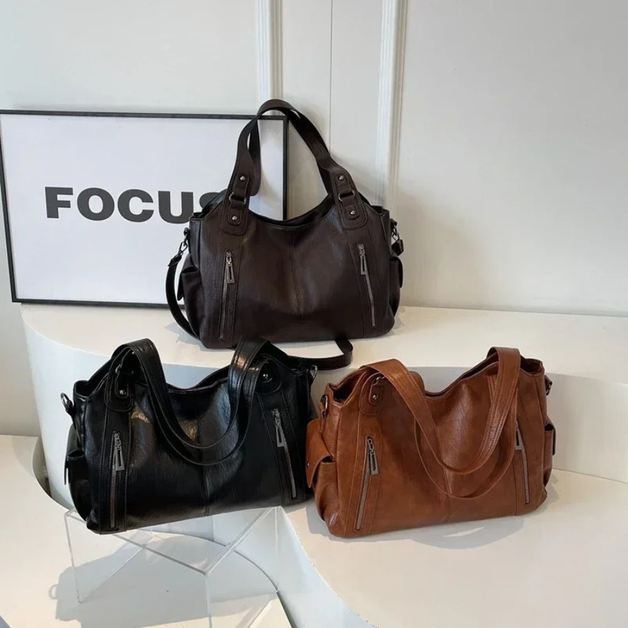 Dakota | Chic Black Vegan Leather Shoulder Bag for Women 1