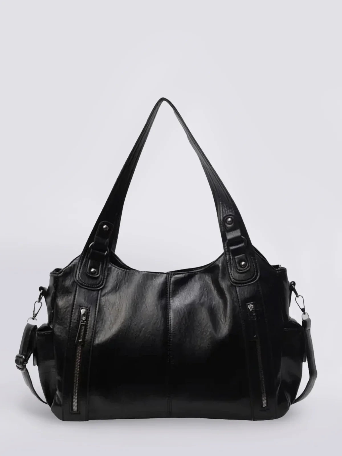 Dakota | Chic Black Vegan Leather Shoulder Bag for Women 3