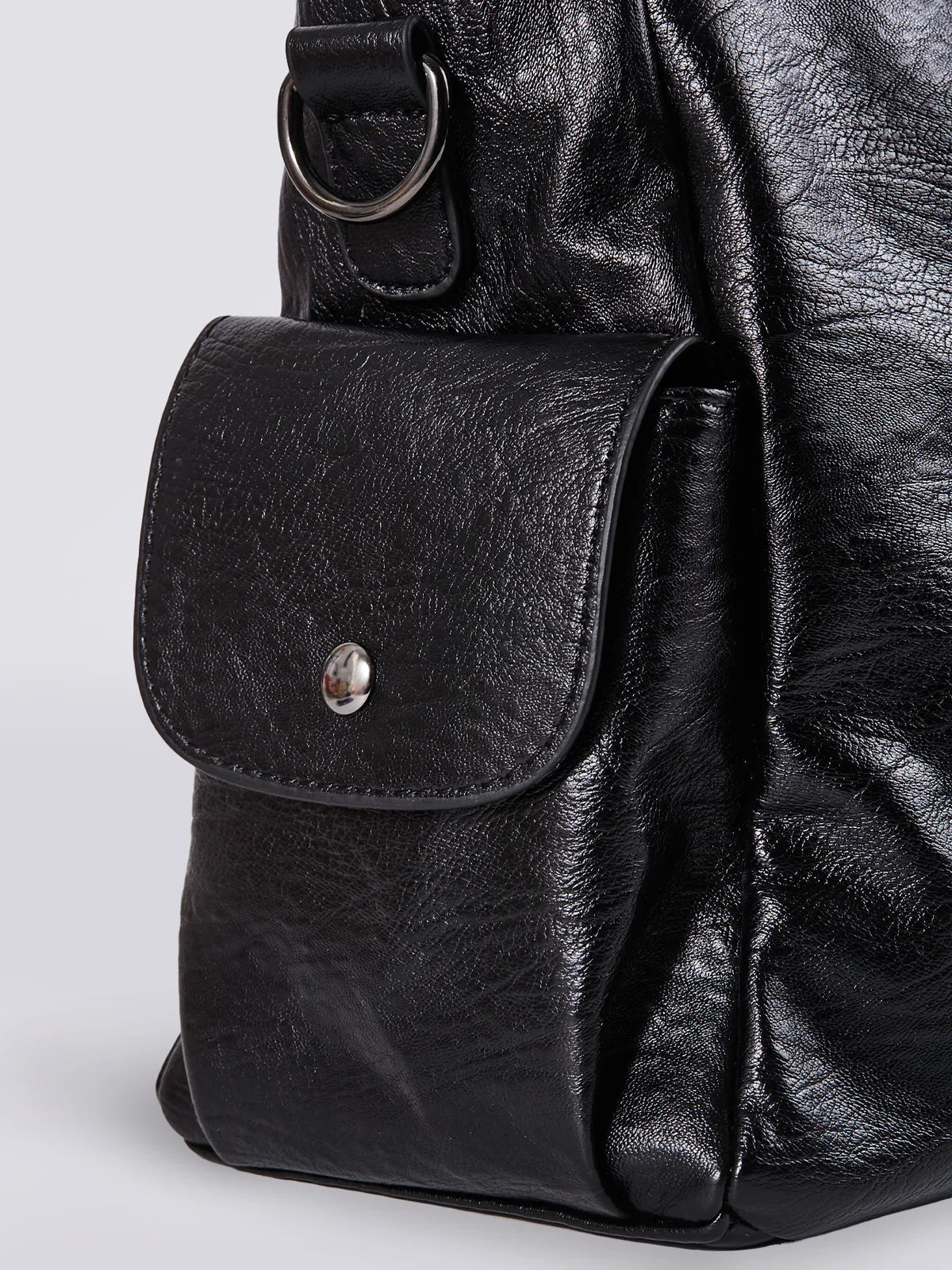 Dakota | Chic Black Vegan Leather Shoulder Bag for Women 4