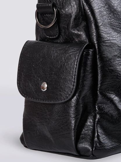Dakota | Chic Black Vegan Leather Shoulder Bag for Women 4
