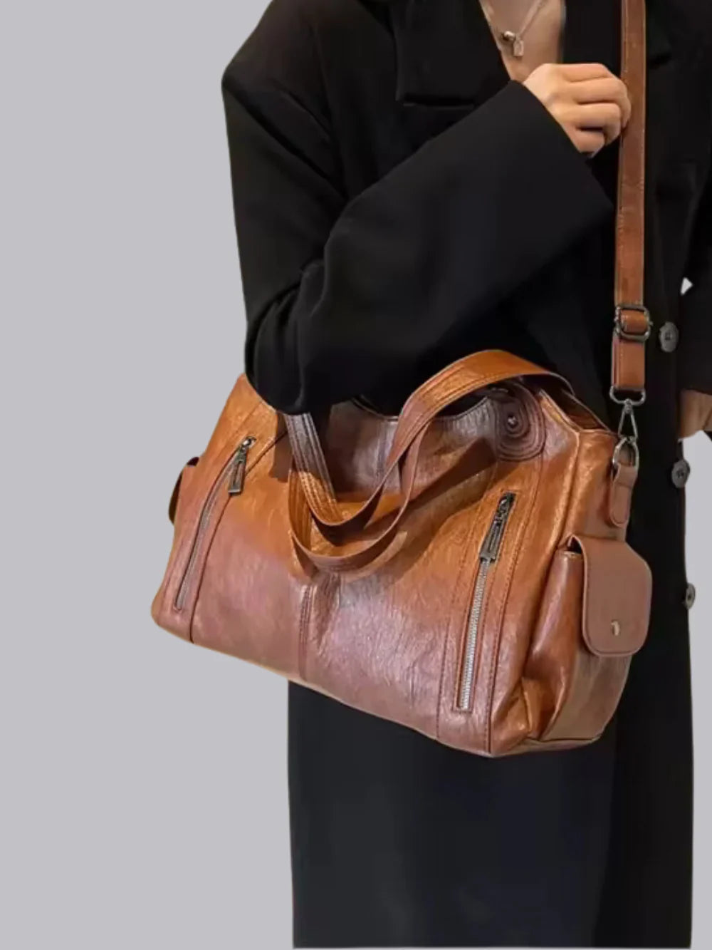 Dakota | Chic Black Vegan Leather Shoulder Bag for Women 6