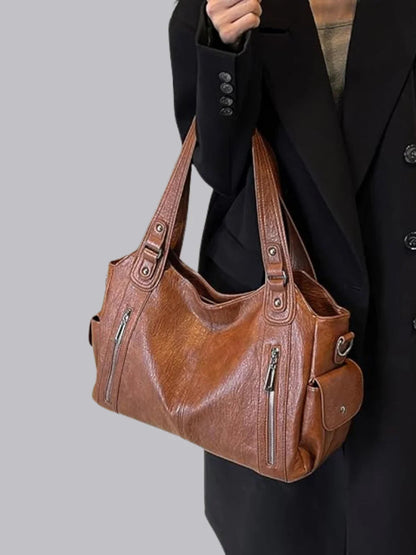 Dakota | Chic Black Vegan Leather Shoulder Bag for Women 7