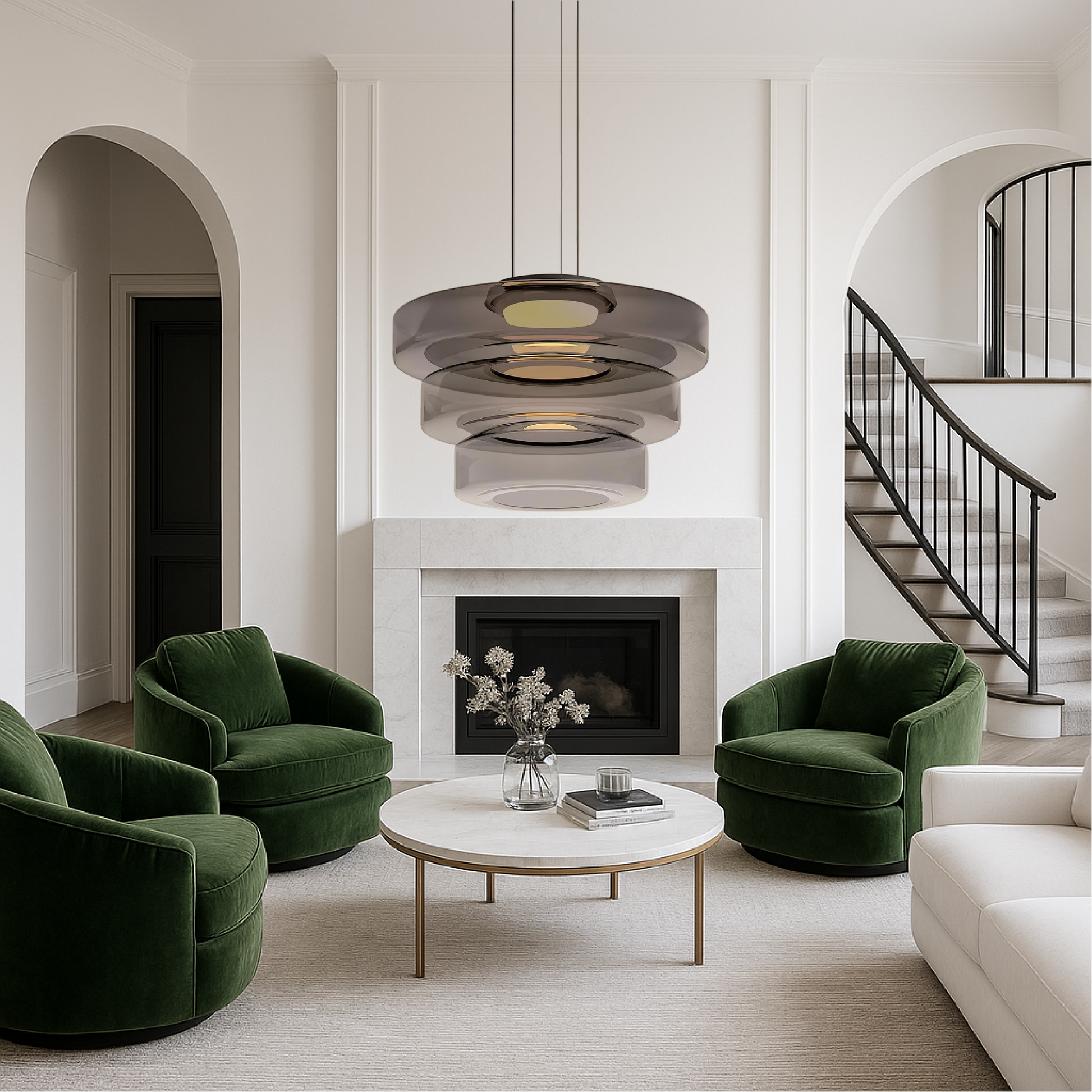 Danish glass Bauhaus pendant lamp 1