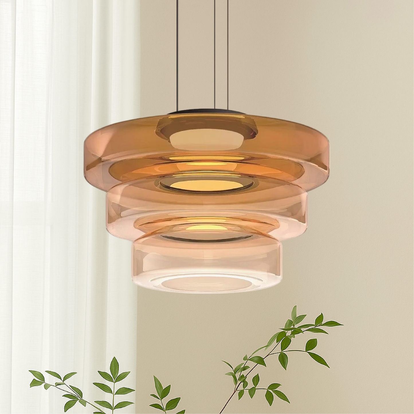 Danish glass Bauhaus pendant lamp 9