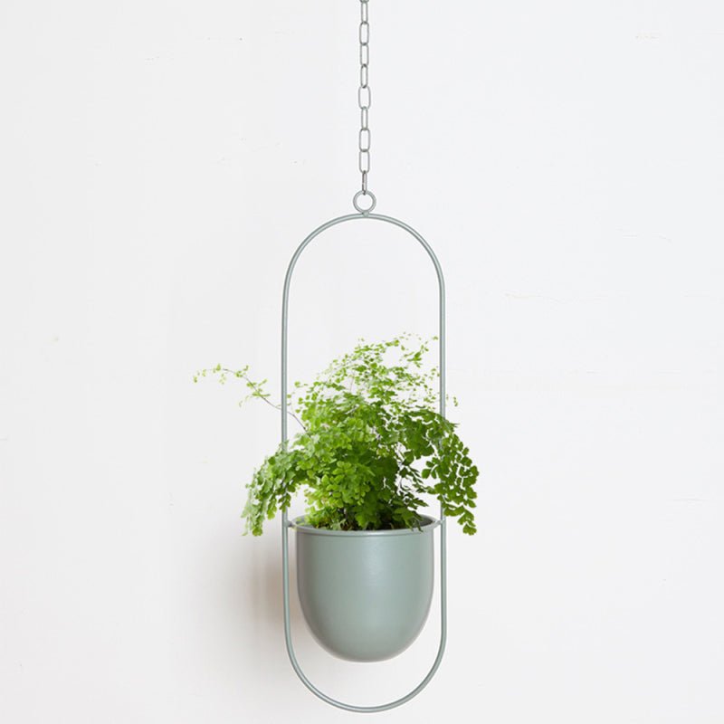 Stylish Metal Hanging Planter with Chain
