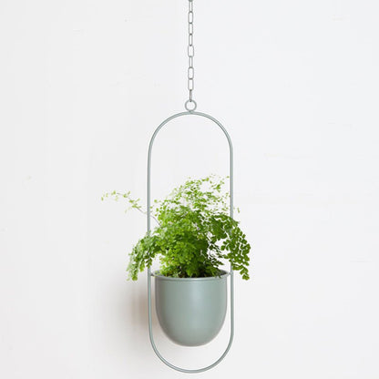 Stylish Metal Hanging Planter with Chain