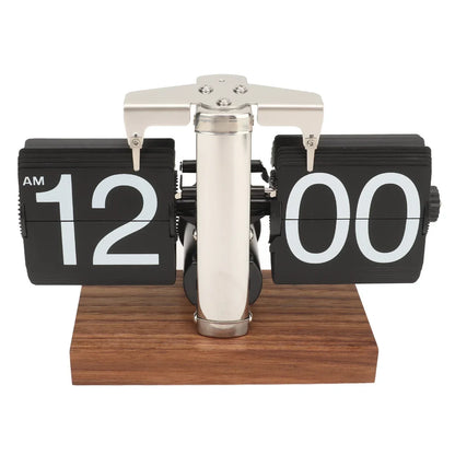 Classic Wooden Flip Clock with Retro Style