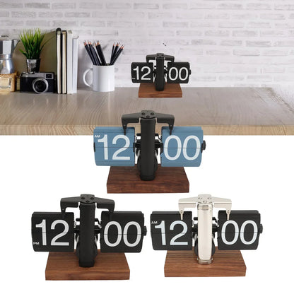 Classic Brown Wooden Flip Clock