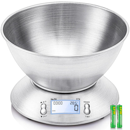 Accurate Digital Food Scale with Timer and Bowl