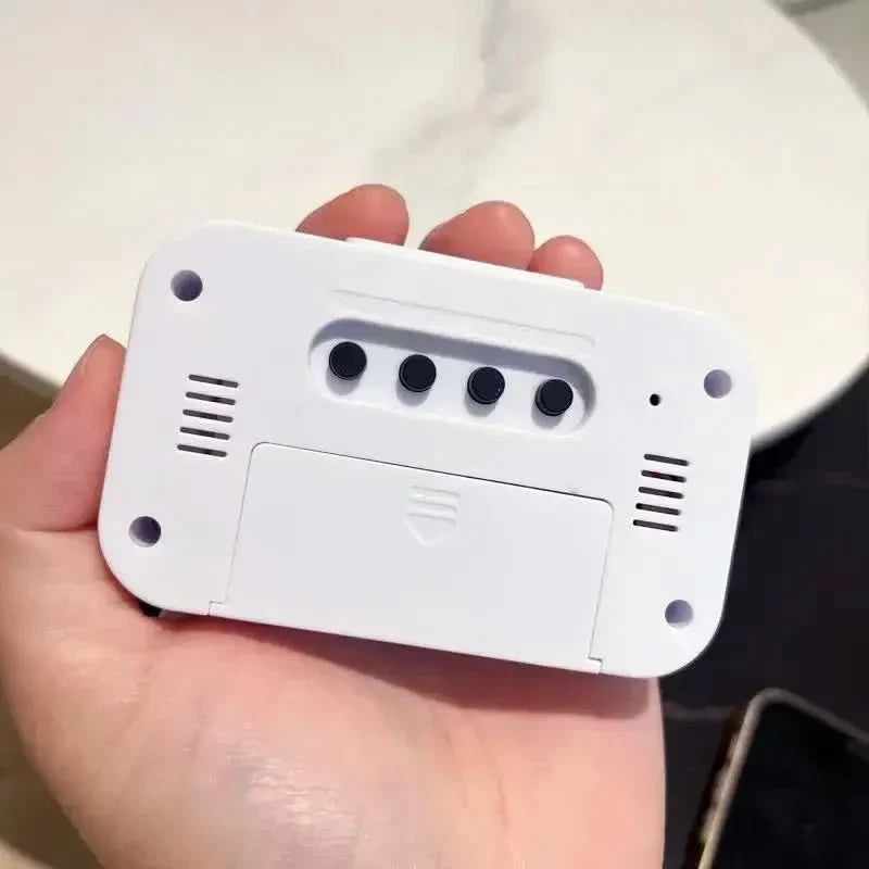 Compact Digital Snooze Alarm Clock with LED Display