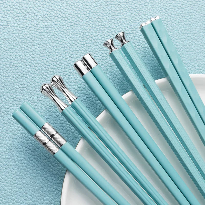 DineLux | Elegant Sophisticated Alloy Chopstick Set (5 Pairs) 4