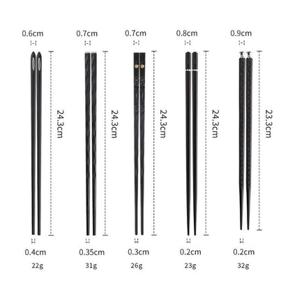 DineLux | Elegant Sophisticated Alloy Chopstick Set (5 Pairs) 6