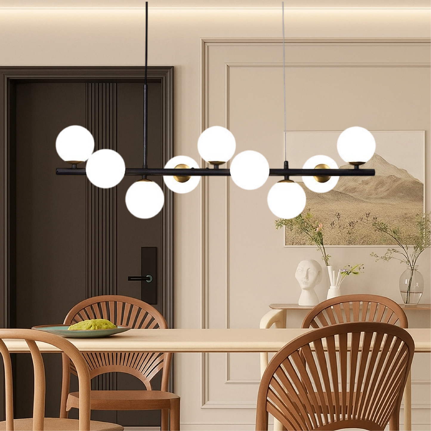 Modern Black Hanging Light Fixture - Fesara