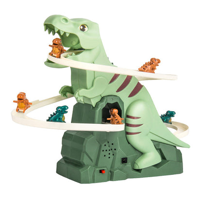 Fun Dino Racetrack with LED Cars and Climbing Action - Fesara