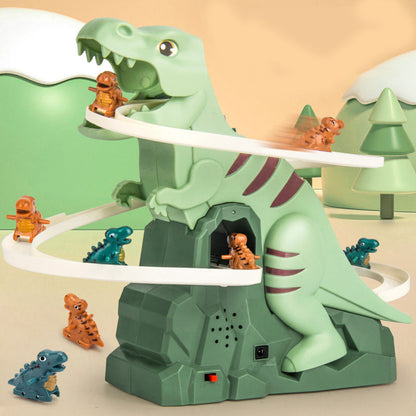 Fun Dino Racetrack with LED Cars and Climbing Action
