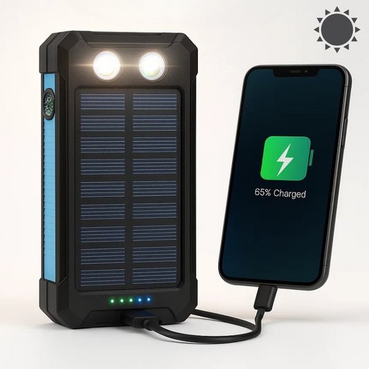 Compact Solar Battery Pack Dual USB 20000mAh Charger - Fesara