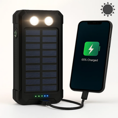 Compact Solar Battery Pack Dual USB 20000mAh Charger