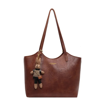 Stylish Women's Tote Bag with Charm - Chic and Roomy