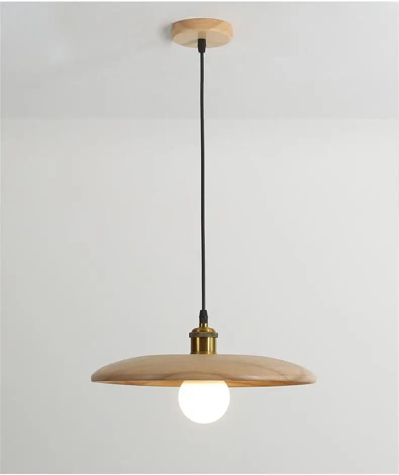 Nordic Wood Pendant Light LED Glass Ceiling Fixture