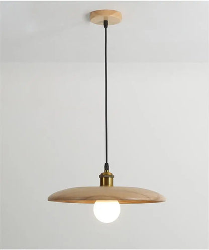 Nordic Wood Pendant Light LED Glass Ceiling Fixture