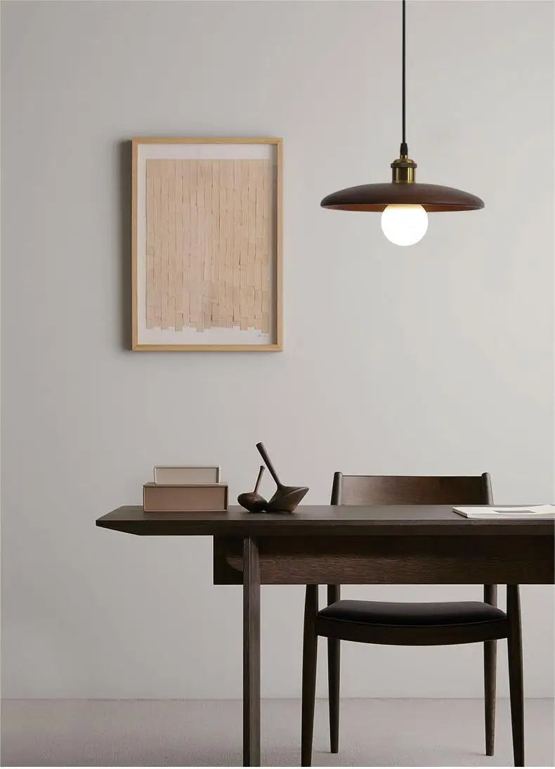 Nordic Wood Pendant Light LED Glass Ceiling Fixture