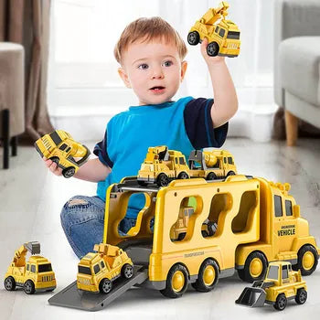 Fun Music Toy Car Carrier with Small Vehicles
