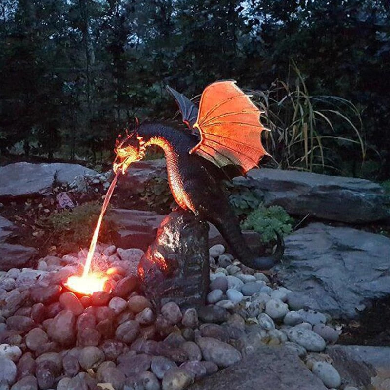Mystical Dragon Water Fountain Statue - Fesara