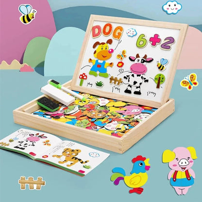 Kids Double Sided Magnetic Drawing Board Set