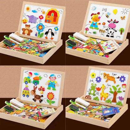 Kids Double Sided Magnetic Drawing Board Set
