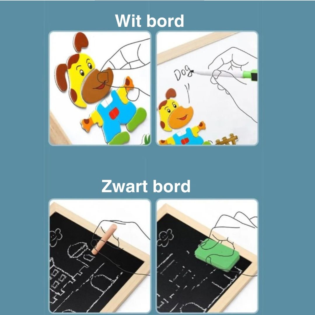 Kids Double Sided Magnetic Drawing Board Set