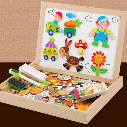 Kids Double Sided Magnetic Drawing Board Set
