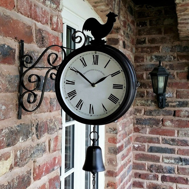 Vintage Style Reversible Black Wall Clock - Fesara