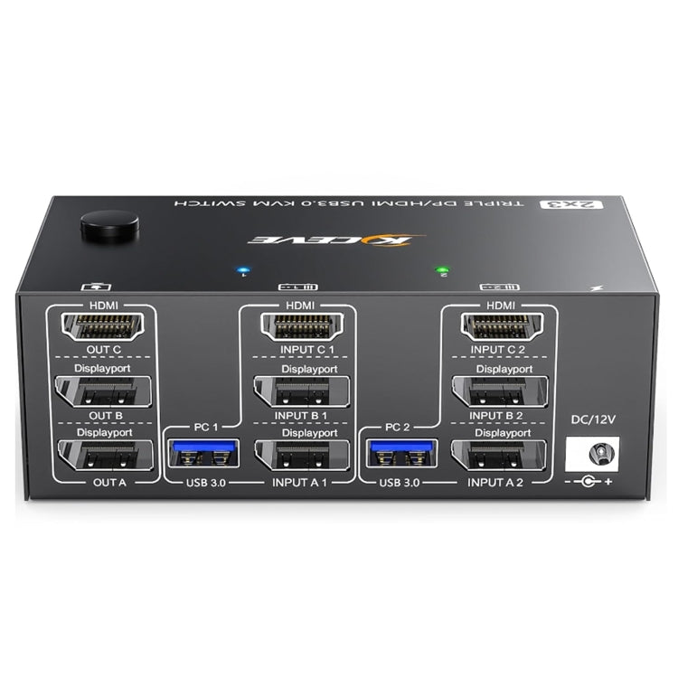Ultra HD Triple Monitor KVM Switch with USB 3.0 - Fesara