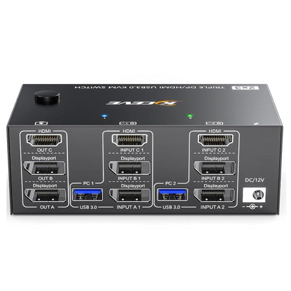 Ultra HD Triple Monitor KVM Switch with USB 3.0 - Fesara