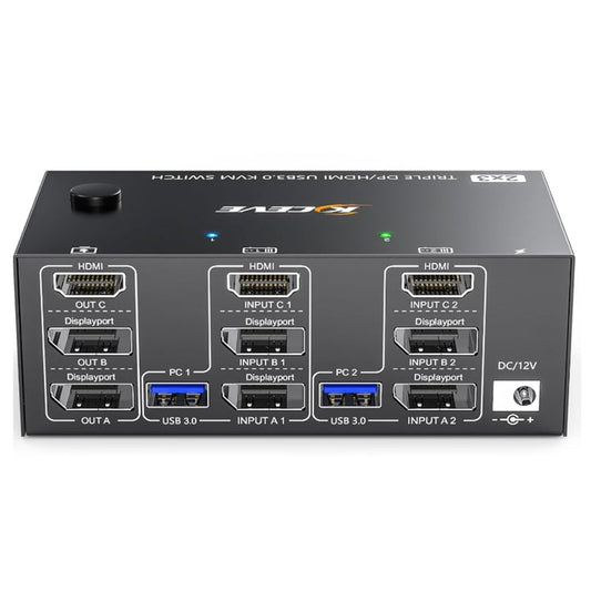 Ultra HD Triple Monitor KVM Switch with USB 3.0 - Fesara