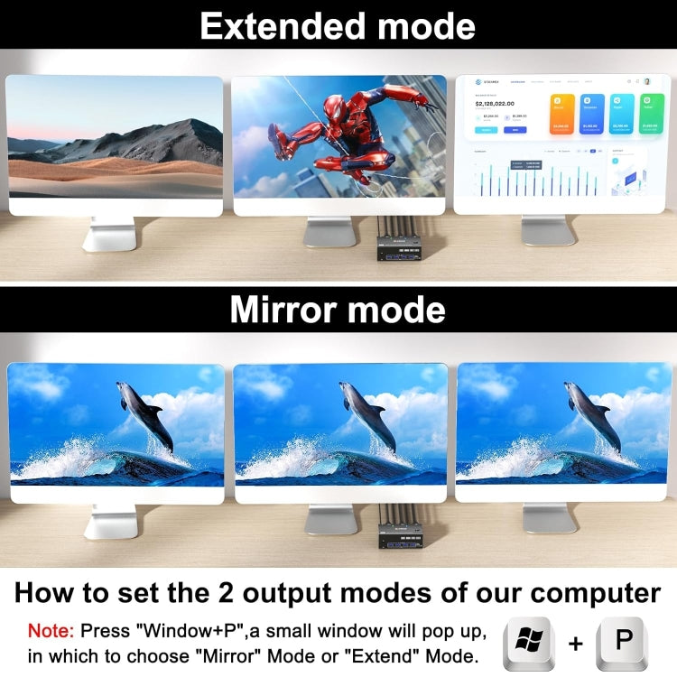 Ultra HD Triple Monitor KVM Switch with USB 3.0