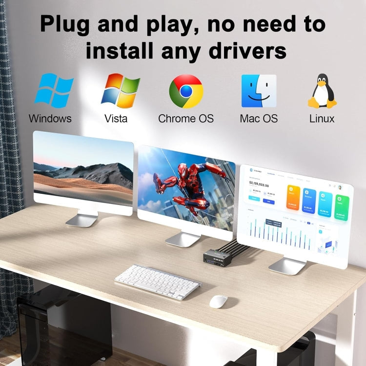 Ultra HD Triple Monitor KVM Switch with USB 3.0