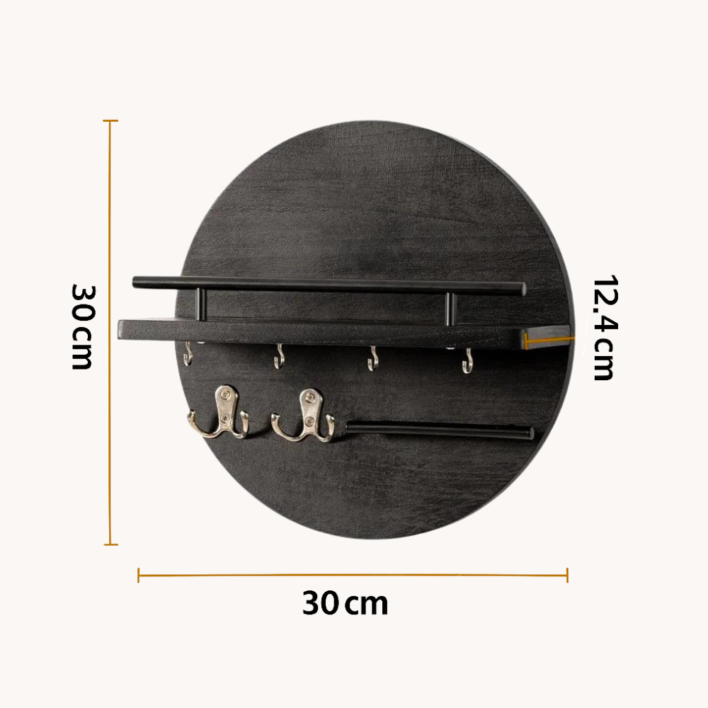 EcoWood | Stylish Sustainable Round Wall Key Holder Organizer 4
