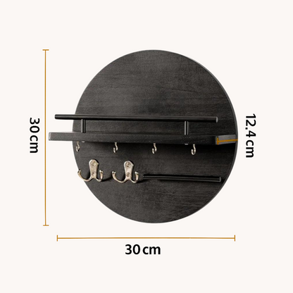EcoWood | Stylish Sustainable Round Wall Key Holder Organizer 4