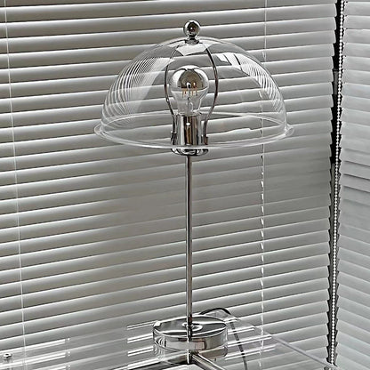 Sleek Metal Desk Lamp with Clear Glass Shade