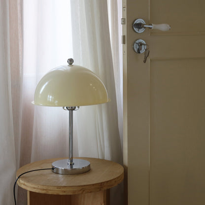 Sleek Metal Desk Lamp with Clear Glass Shade