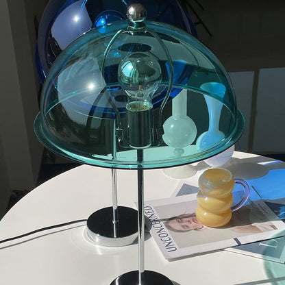Sleek Metal Desk Lamp with Clear Glass Shade