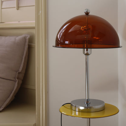 Sleek Metal Desk Lamp with Clear Glass Shade