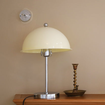 Sleek Metal Desk Lamp with Clear Glass Shade
