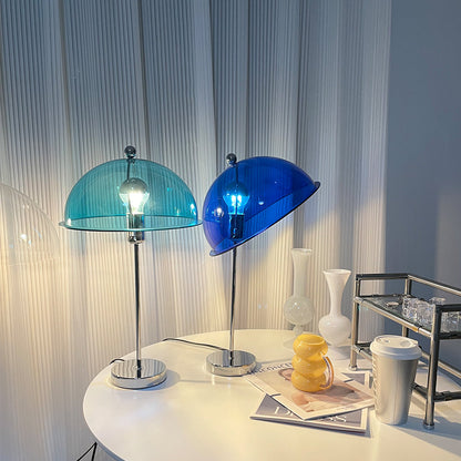 Sleek Metal Desk Lamp with Clear Glass Shade