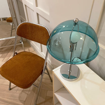 Sleek Metal Desk Lamp with Clear Glass Shade