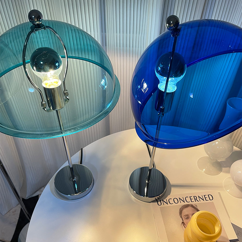 Sleek Metal Desk Lamp with Clear Glass Shade