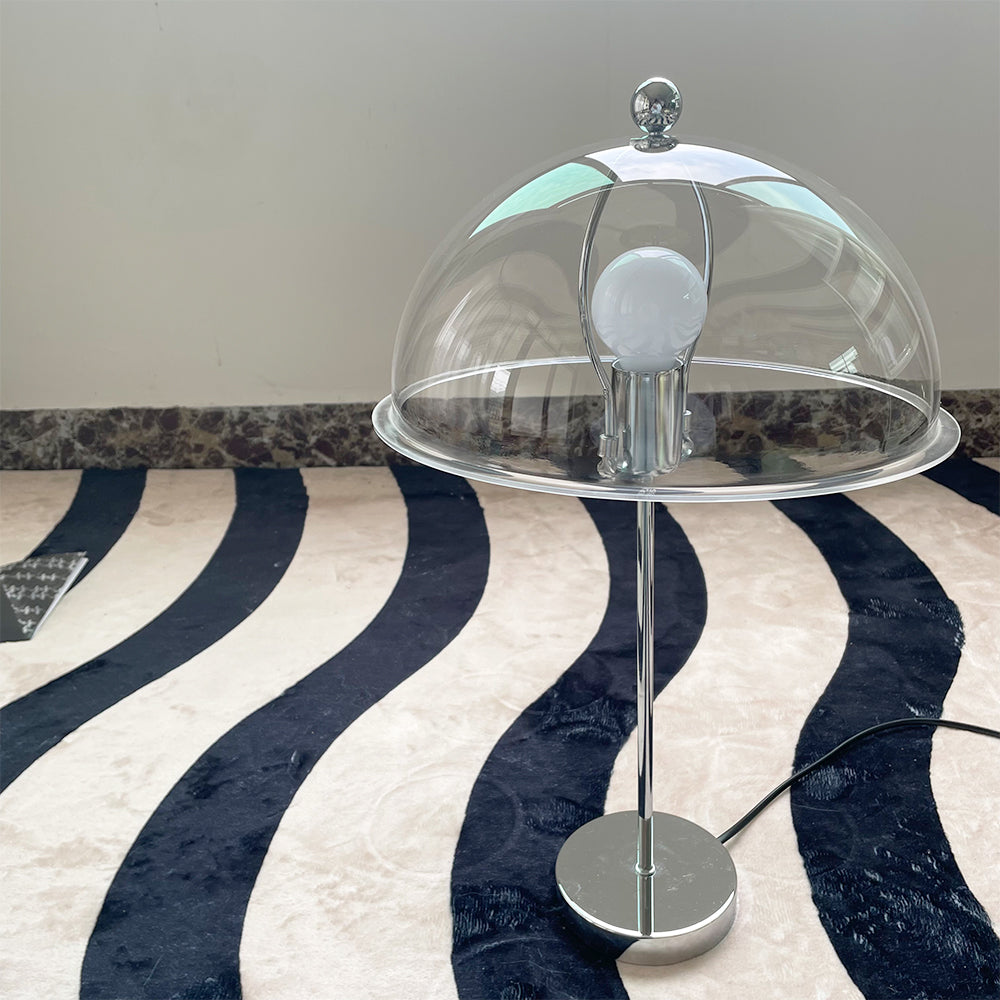 Sleek Metal Desk Lamp with Clear Glass Shade